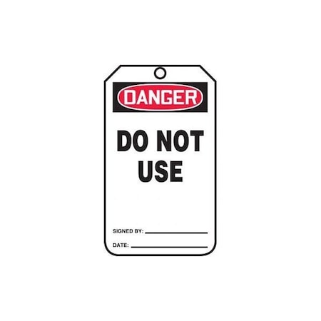 Accuform Safety Tags, DANGER DO NOT USE, 8.5inx 3.875in, PF-Cardstock, 25PK MDT275CTP